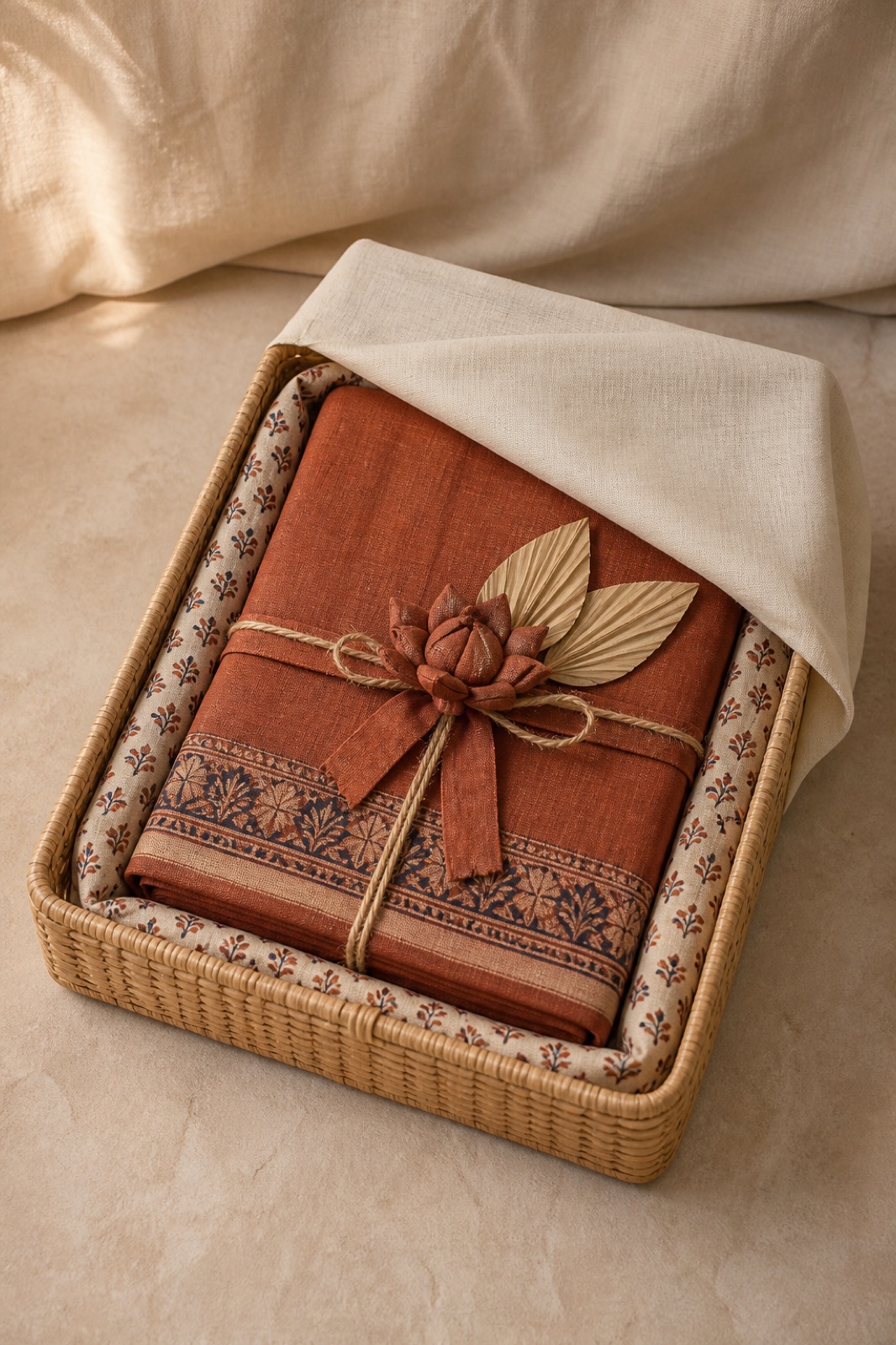 Packed saree tray from the Packro Gurugram studio